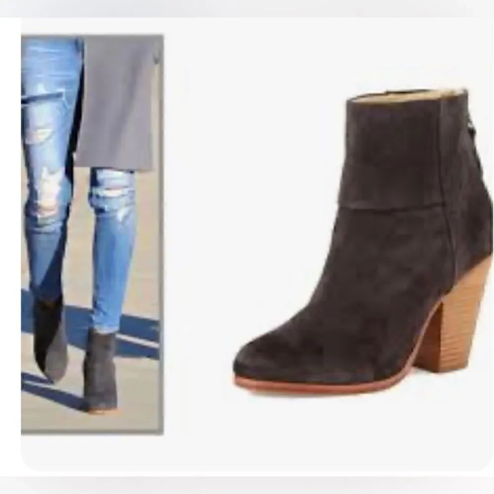 Rag & Bone Newbury Nubuck Ankle Boot, Slate 39